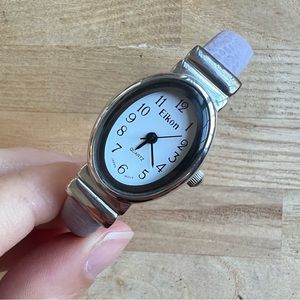 Vintage eikon ladies oval dial cuff bracelet watch NEW BATTERY